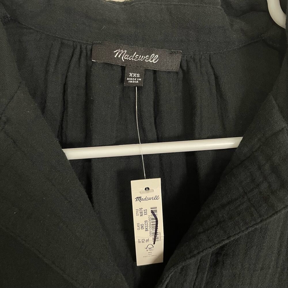 Madewell Lightspun Cover Up 3/4 Sleeve Mini Shirt Dress US Women's XXS New - Picture 6 of 7